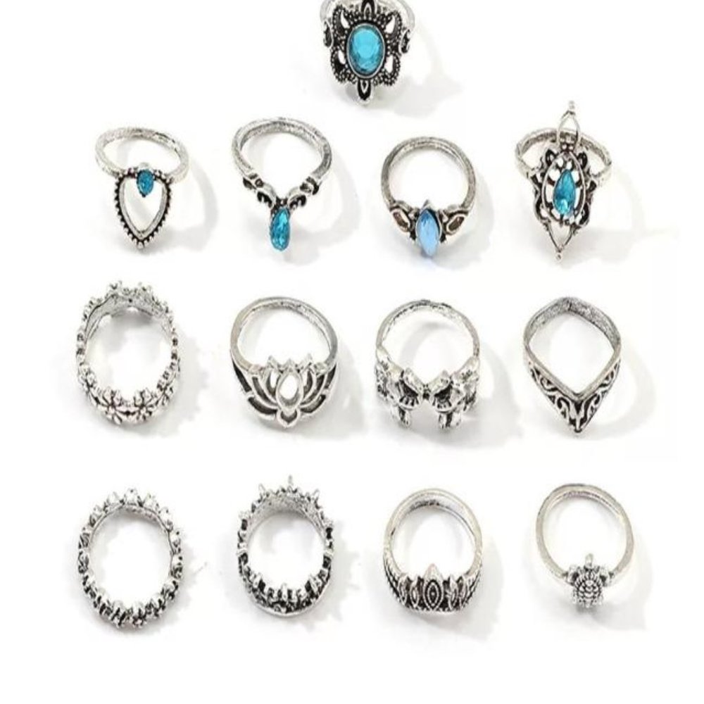 Winter Sale❄️ Silver Fashion Diamond Ring Set - Picture 4 of 4